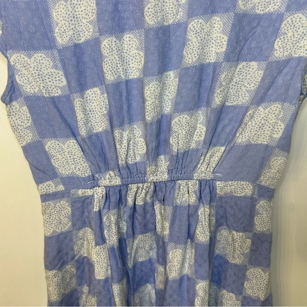Urban Outfitters Harlow Twist Front Mini Dress, Blue White Floral Check, Small - Picture 9 of 12